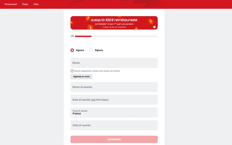 Come registrarsi su Betclic casino?